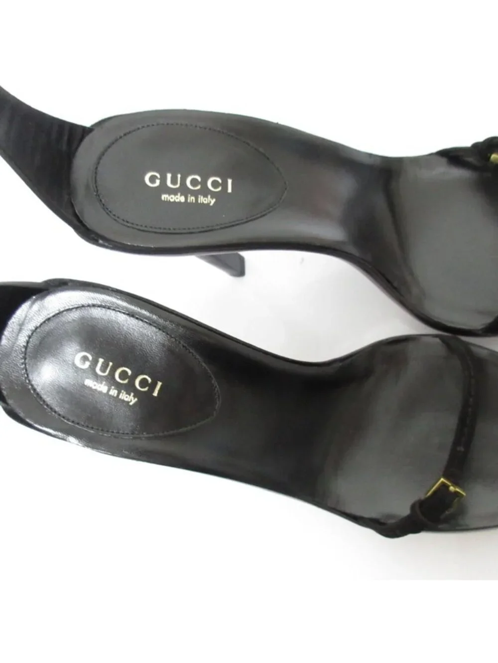 Gucci Ankle Strap High Sandals 34c Black
